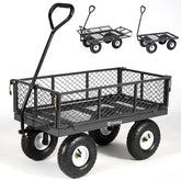 Sekey 100L / 300KG garden trolley with removable side panels and pneumatic tires
